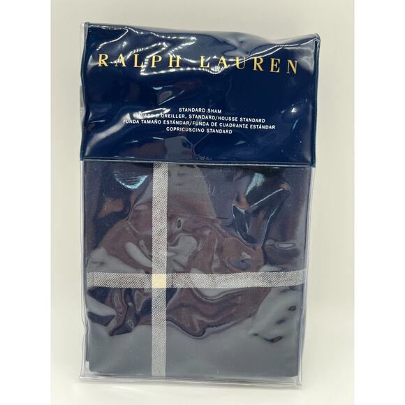 Ralph Lauren Home Equestrian Windowpane Sham Navy Standard Sham NEW $185* - Picture 12 of 12